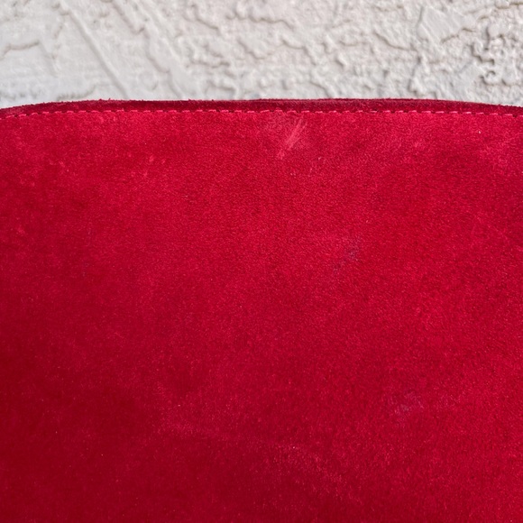 SEZANE Classic Red Suede Leather Victor Bag Chain Strap Classic French Girl Bag - Picture 13 of 17